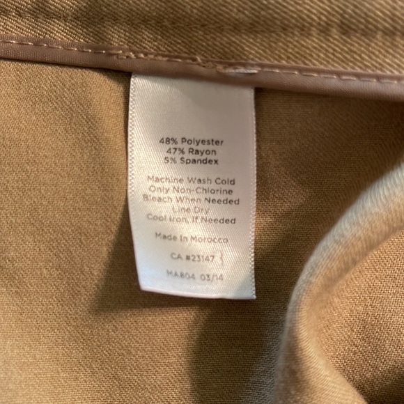 Talbots Heritage Flat Front Barely Boot Trousers Pants 14P Tan - Picture 8 of 9